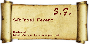 Sárosi Ferenc névjegykártya