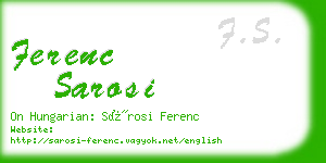 ferenc sarosi business card